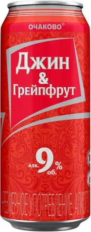 Сидр Очаково, Джин & Грейпфрут, в жестяной банке, 0.45 л