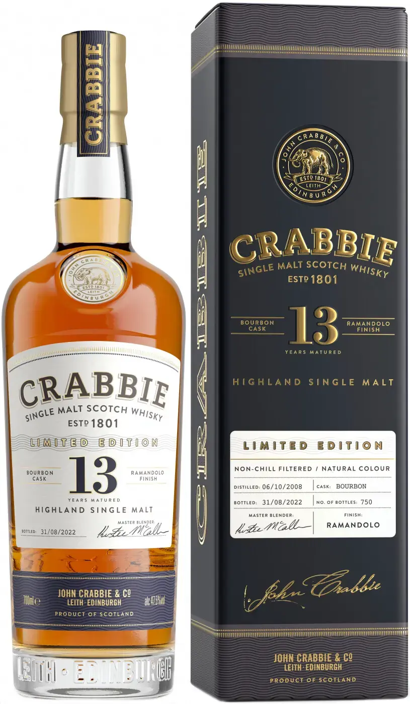 Виски Crabbie Single Malt 13 Years Old Ramandolo Finish, gift box, 0.7 л