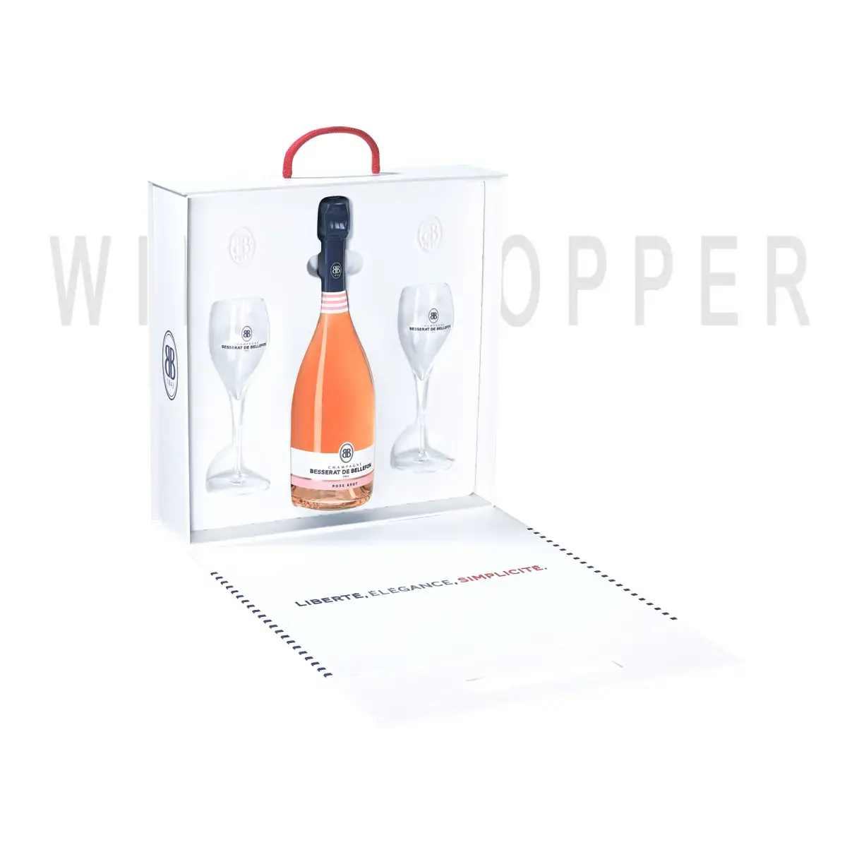 Шампанское Besserat de Bellefon Cuvee des Moines Brut Rose plastic box with 2 glasses 0.75 л