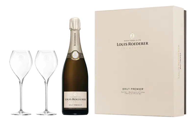 Шампанское Louis Roederer Brut Premier gift box with 2 glasses 0.75 л 