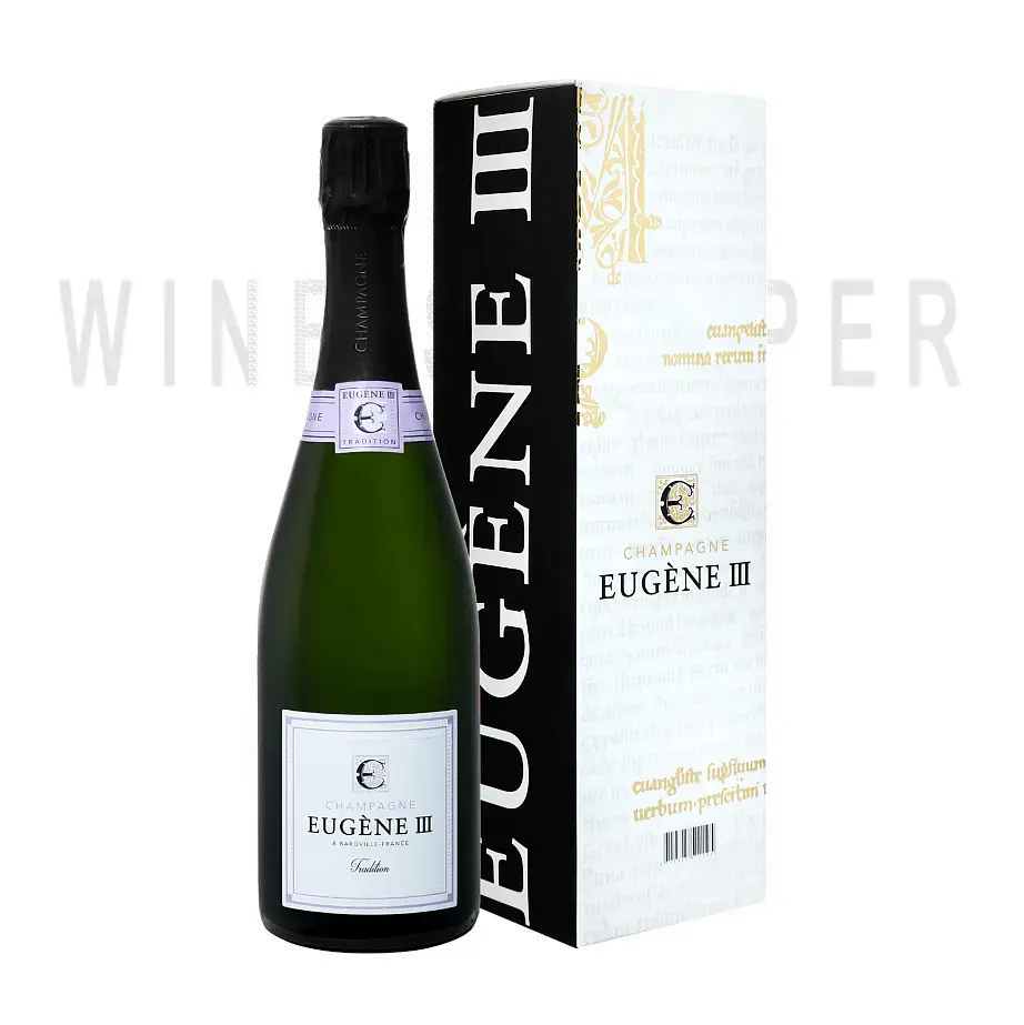 Шампанское Eugene III Tradition Brut Champagne АOC Coopérative Vinicole de la Région de Baroville in gift box 0.75 л