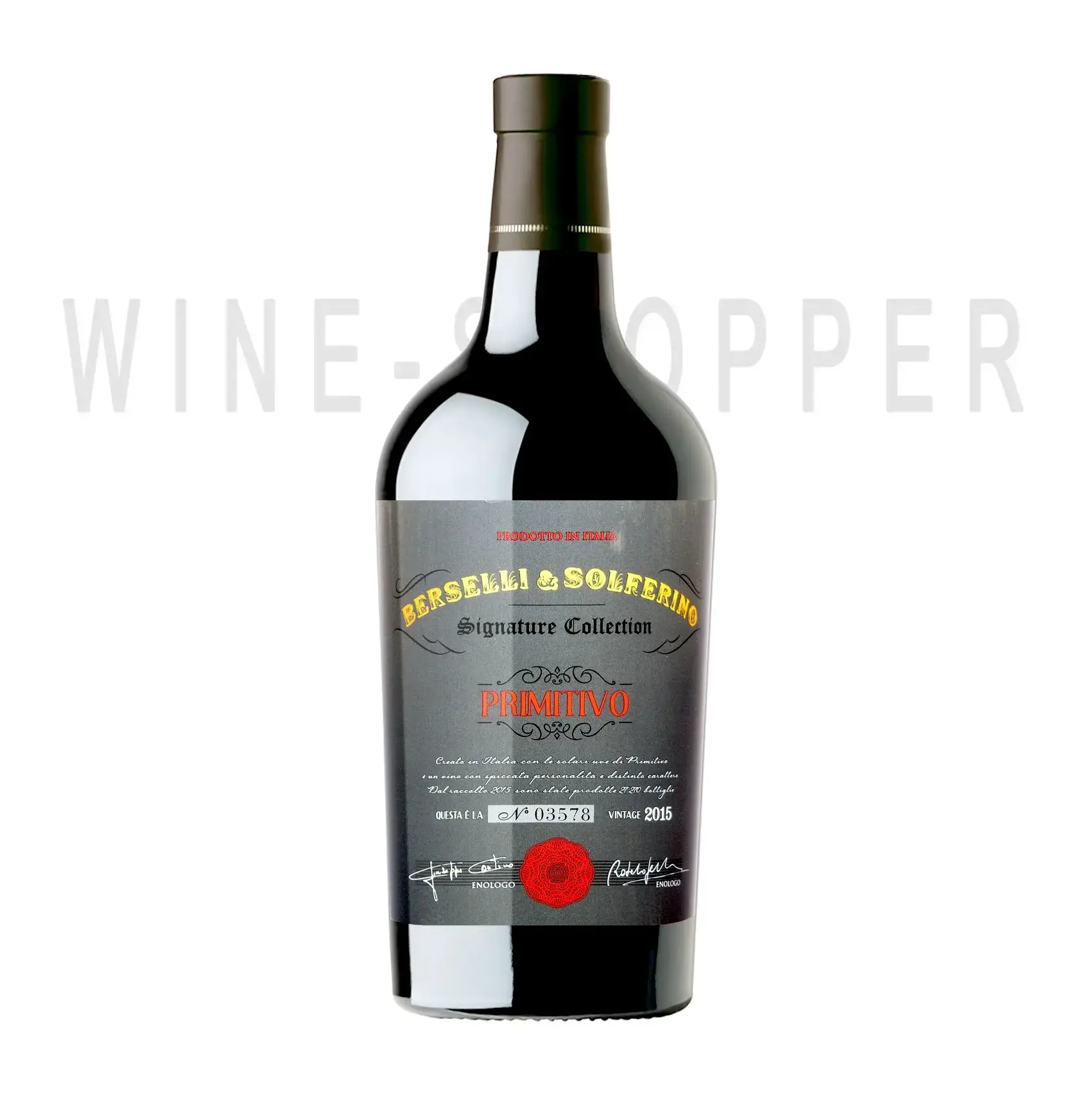Вино MASSERIA SUPRENO BERSELLI & SOLFERINO PRIMITIVO SALENTO IGT 2015 0.75 л