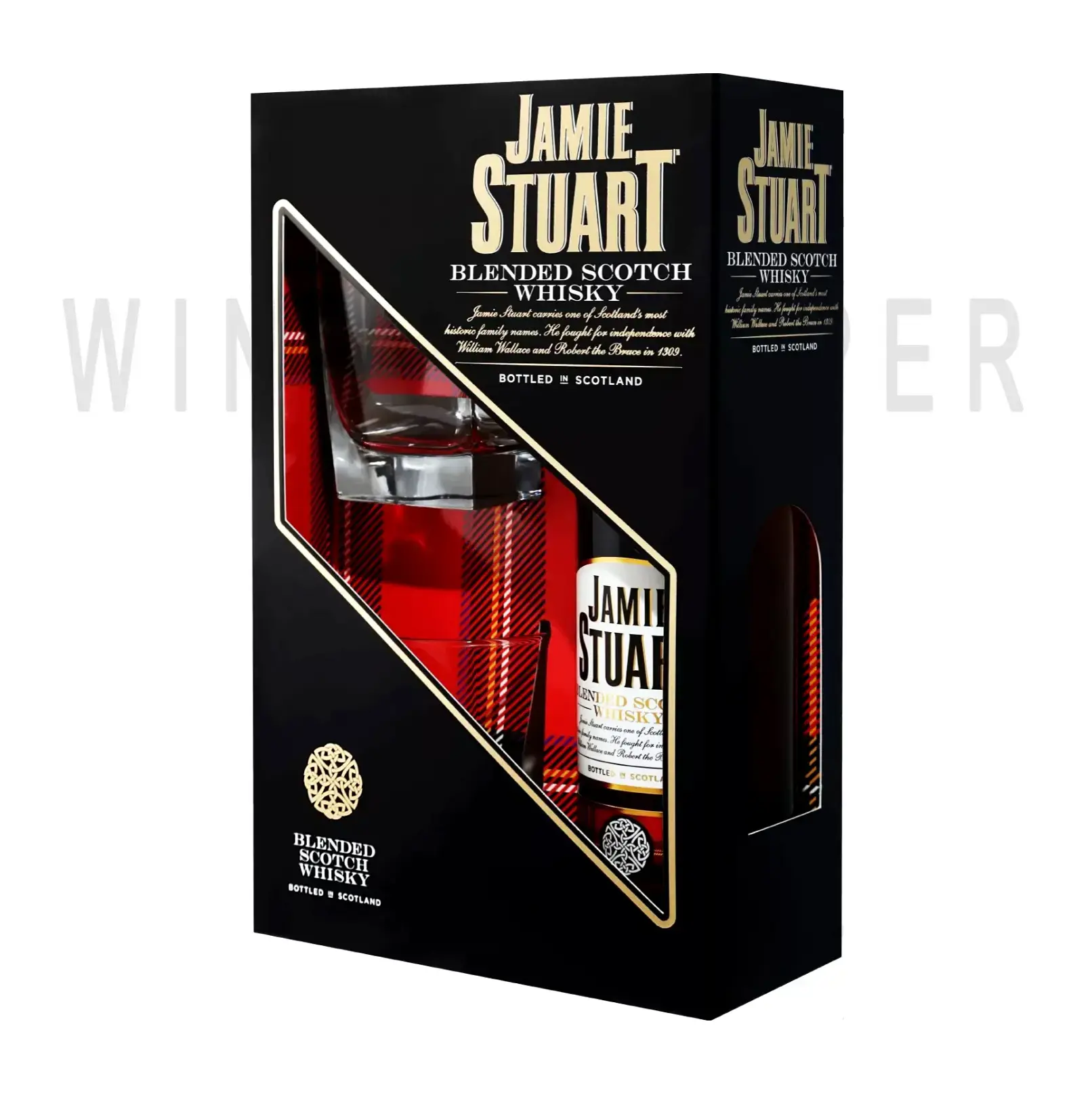 Виски Jamie Stuart Blended Scotch Whisky, gift set with 2 glasses