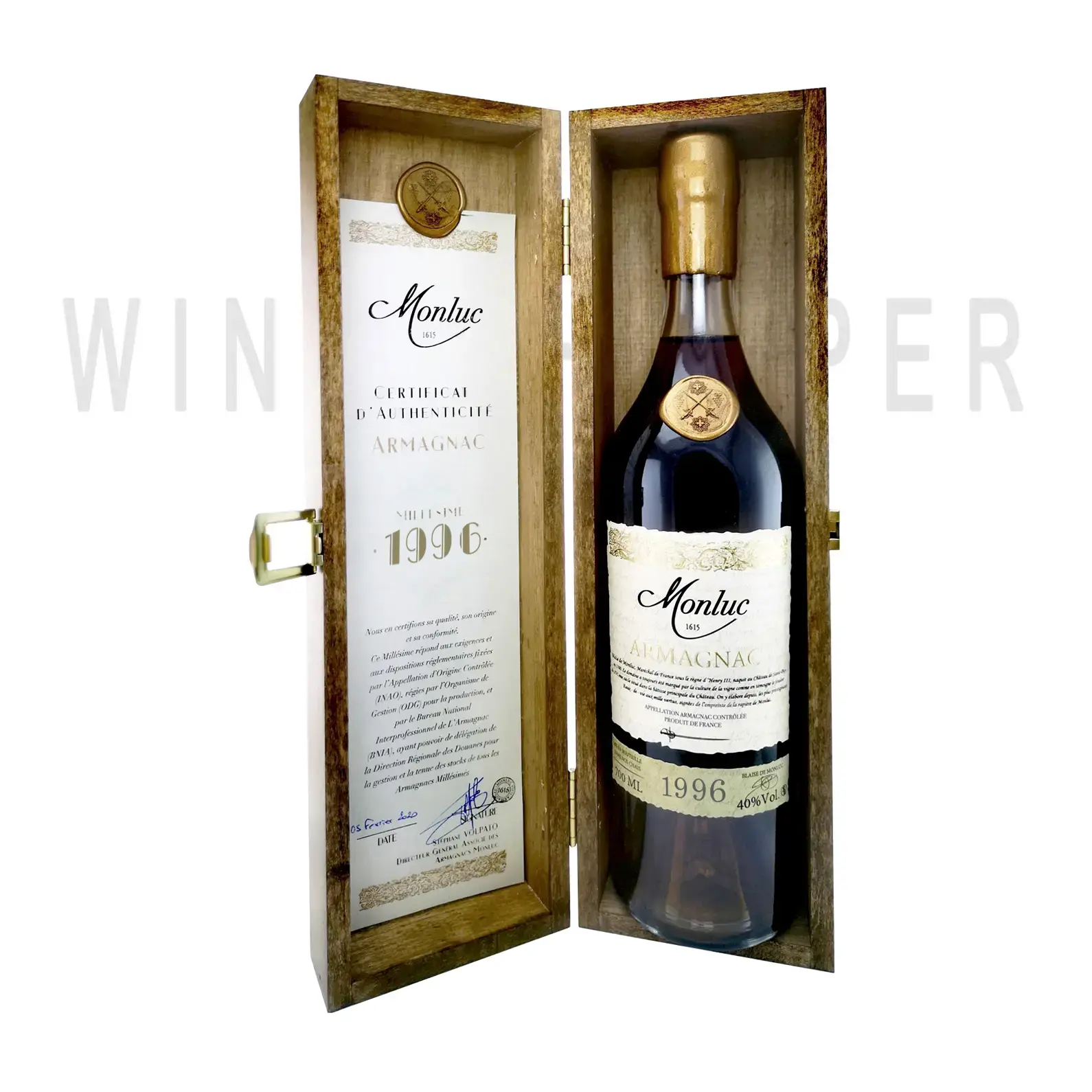 Арманьяк Monluc Armagnac AOC, 1996, wooden box 1996 0.7 л
