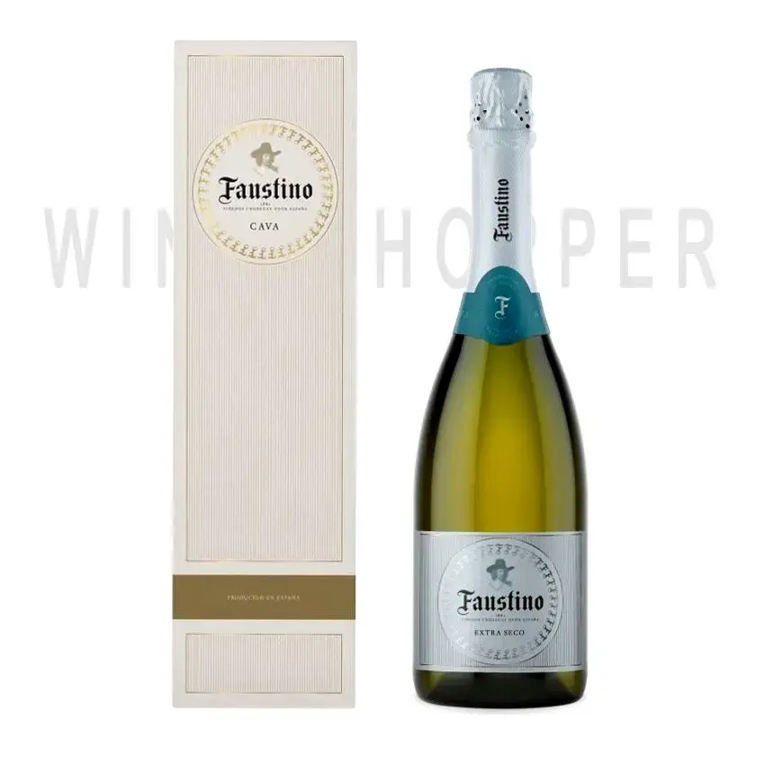 Игристое вино Cava Faustino, Extra Seco, gift box 0.75 л