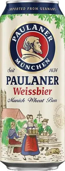 Пиво Paulaner Hefe-Weissbier Naturtrub, in can, 0.5 л