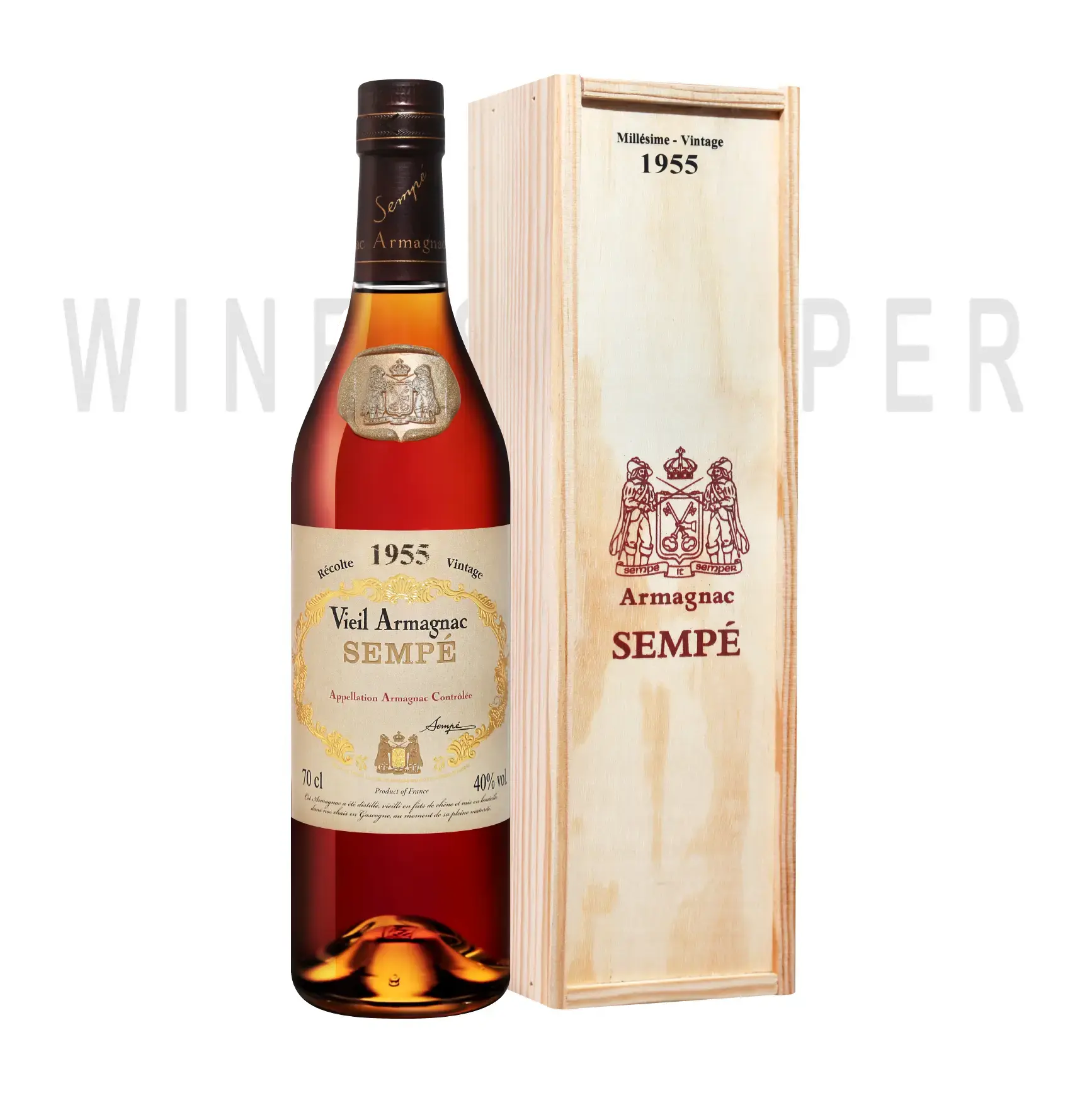 Арманьяк Sempe Vieil Armagnac 1955 wooden box 0.7 л