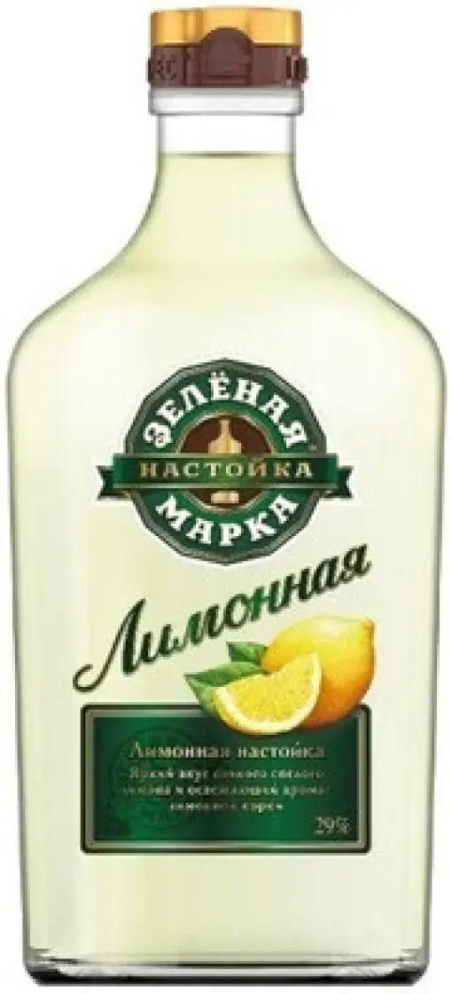 Ликер Зеленая Марка Лимонная, настойка сладкая (фляжка), 100 мл