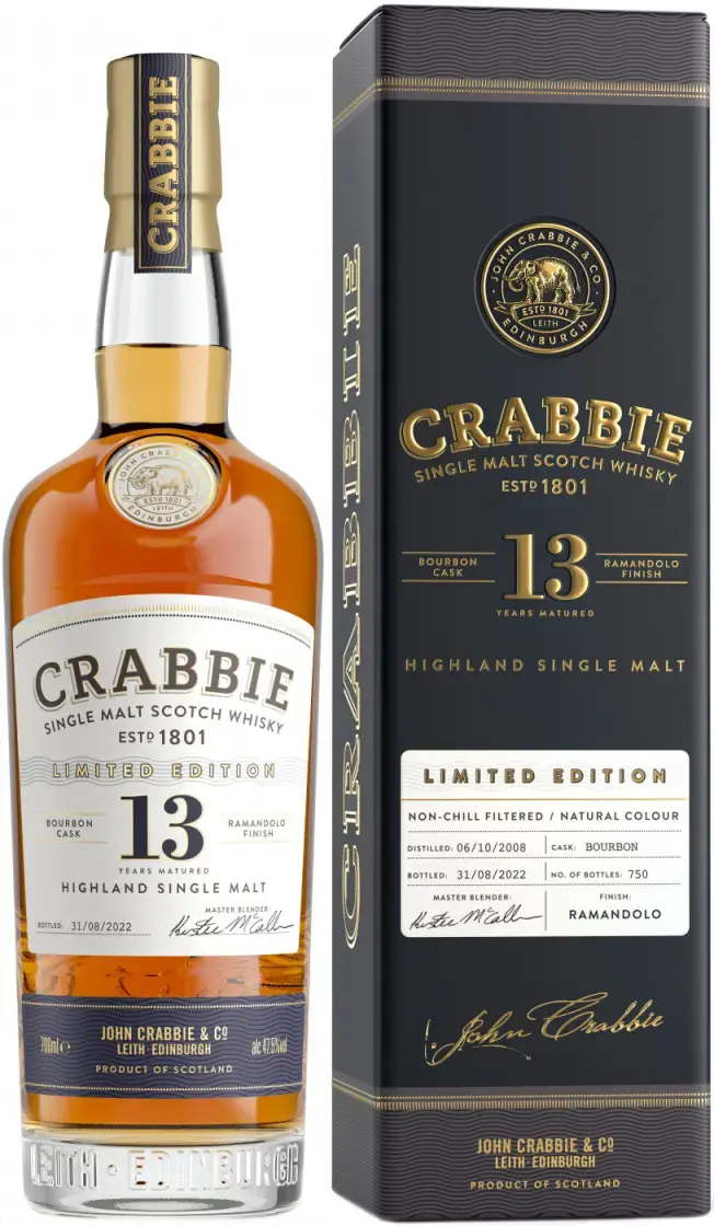 Виски Crabbie Single Malt 13 Years Old Ramandolo Finish, gift box, 0.7 л