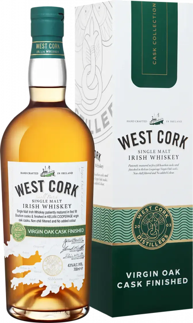 Виски West Cork Virgin Oak Cask Finished Single Malt, gift box, 0.7 л