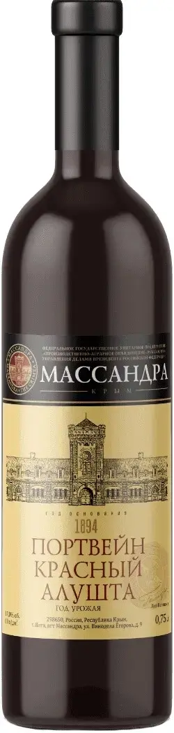 Массандра Портвейн Красный Алушта, 0.75 л
