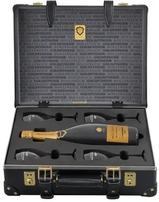 Шампанское James Bond Champagne Bollinger Anniversary Magnum Set 007 Goldfinger Numbered Edition in gift box with 4 glasses 0.75 л