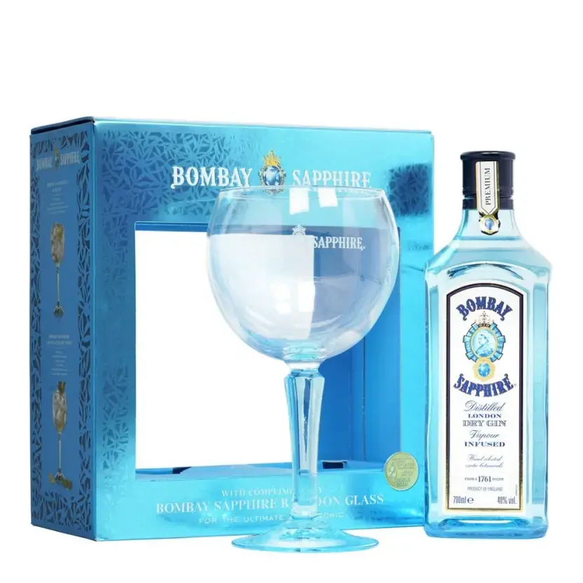 Джин Bombay Sapphire gift box with glass 0.7 л