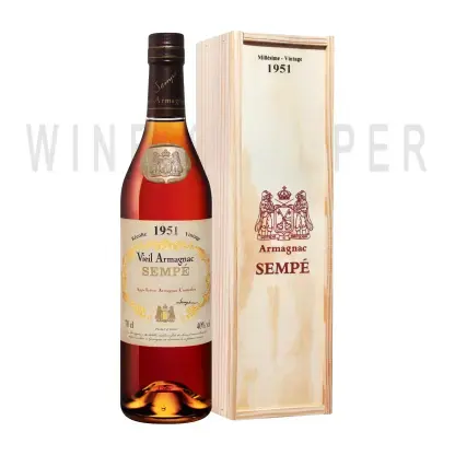 Арманьяк Sempe Vieil Armagnac 1951 wooden box 0.7 л