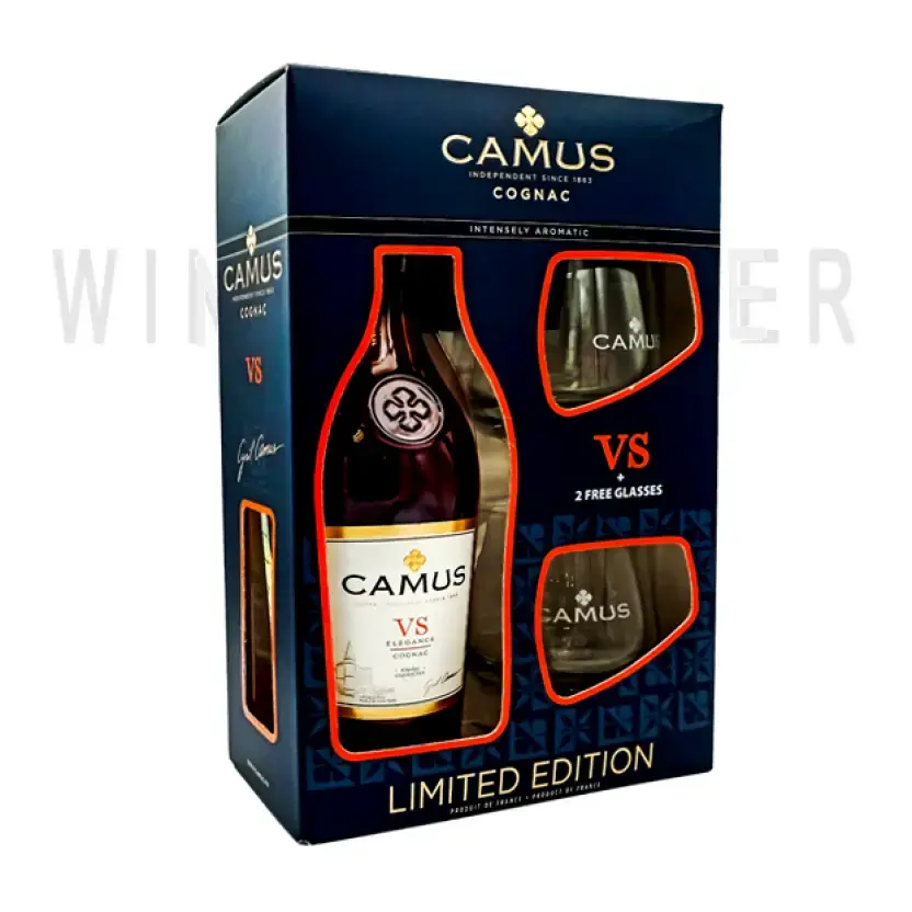 Camus VS Elegance gift box with 2 glasses 0.7